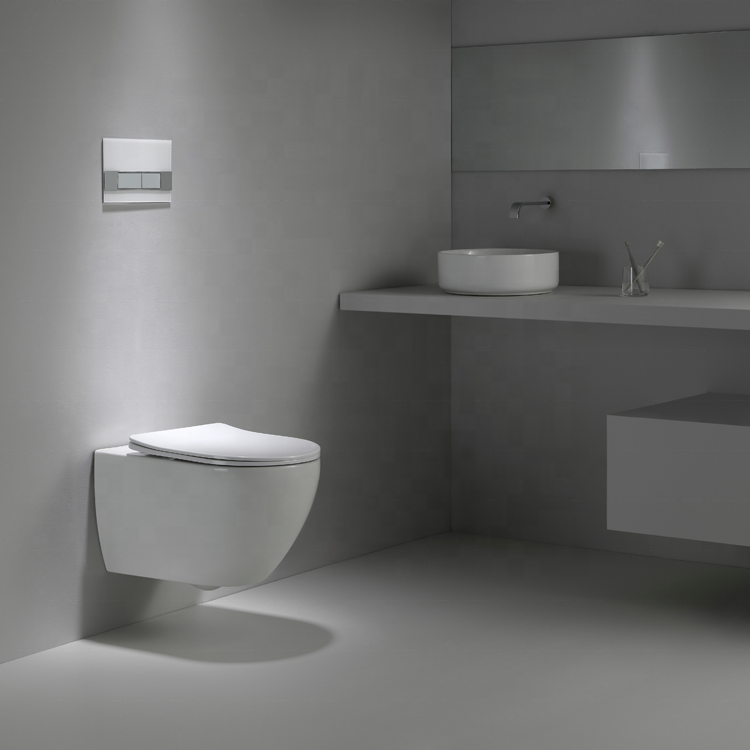 2416D Wall Hung Toilet with Super Vortex Flush – Rimless Ceramic WC