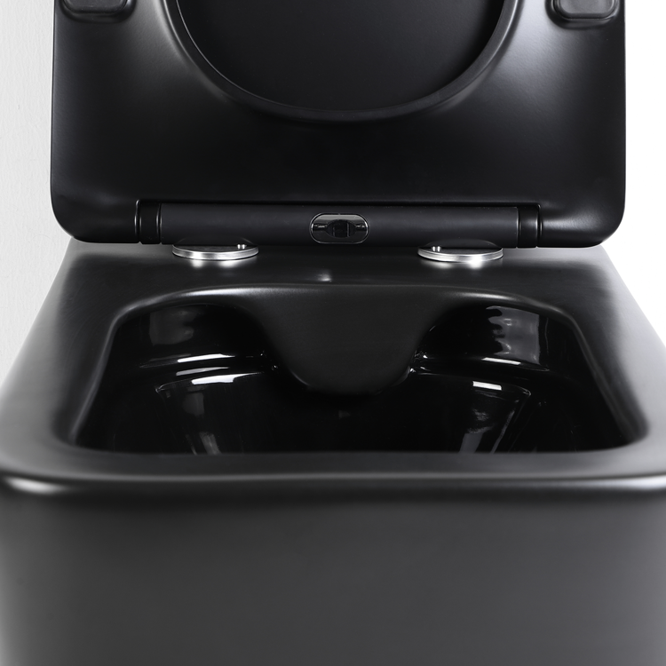Matte Black Wall Hung Toilet – Modern Minimalist Ceramic WC
