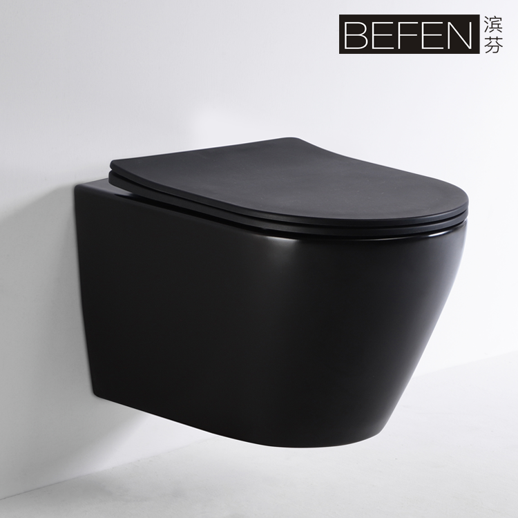 2476DB-MATT Rimless Wall Hung Toilet - Matte Black
