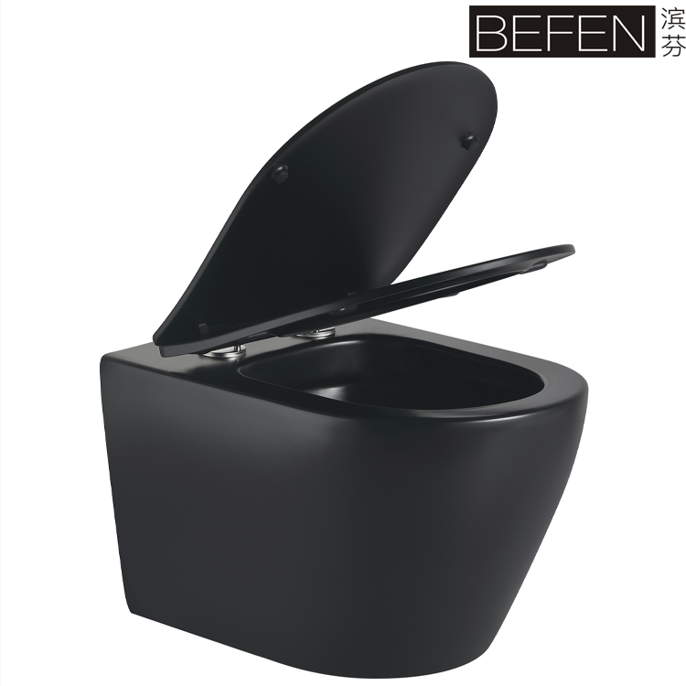 2476DB-MATT Rimless Wall Hung Toilet - Matte Black