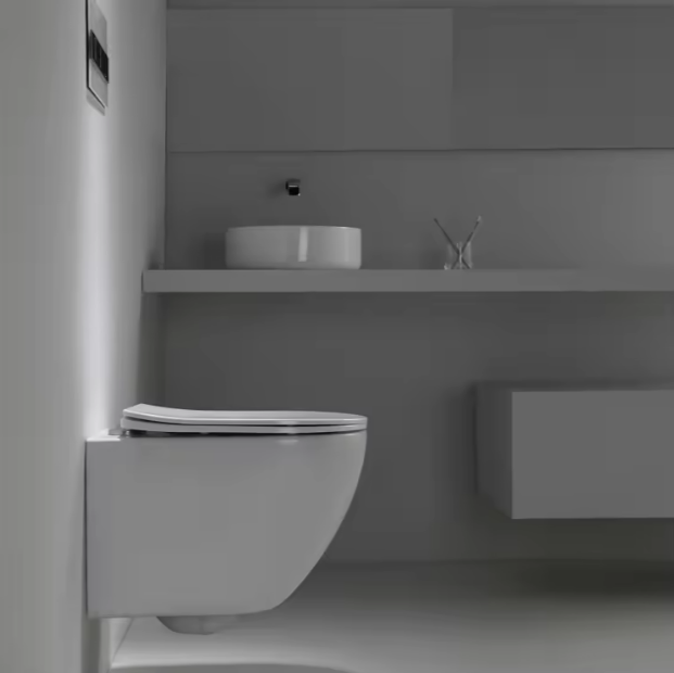 BF2418D Wandhängendes Keramik-WC mit Soft-Close-Sitz und Dual-Flush-System