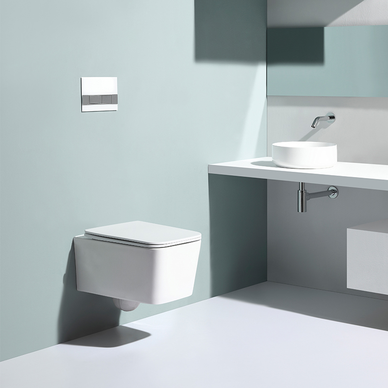 2467D WC Sospeso Moderno in Ceramica Rimless con Sedile Soft Close
