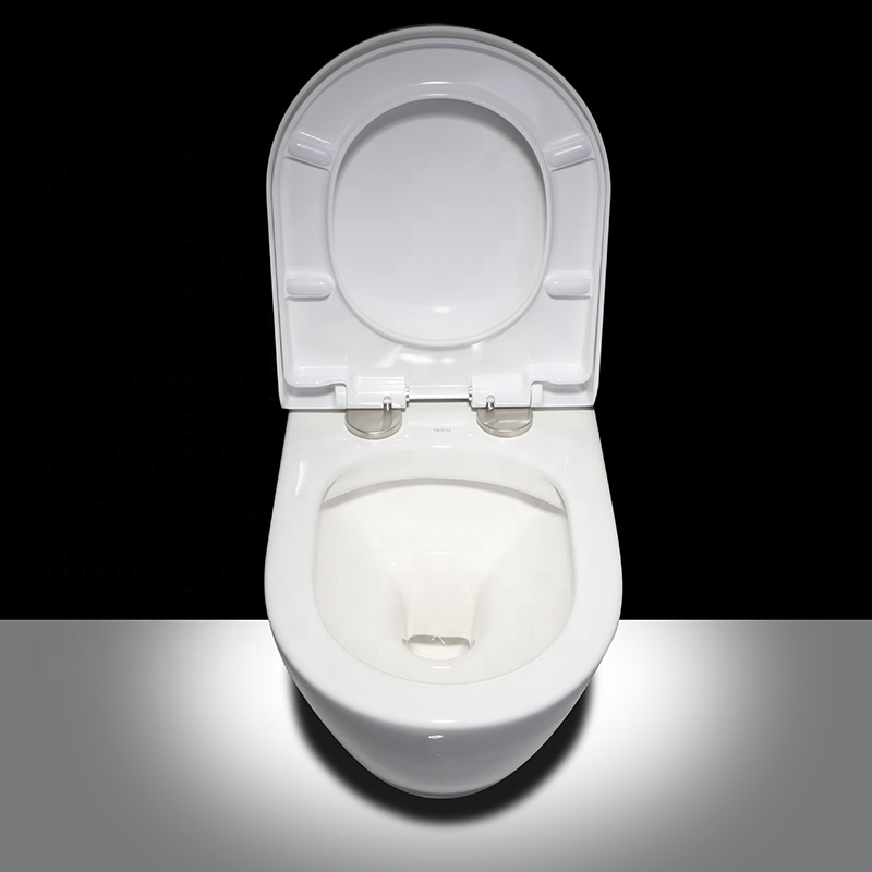 Modern Rimless Wall-Hung Toilet – Space-Saving, Silent Flush, Compact Ceramic WC
