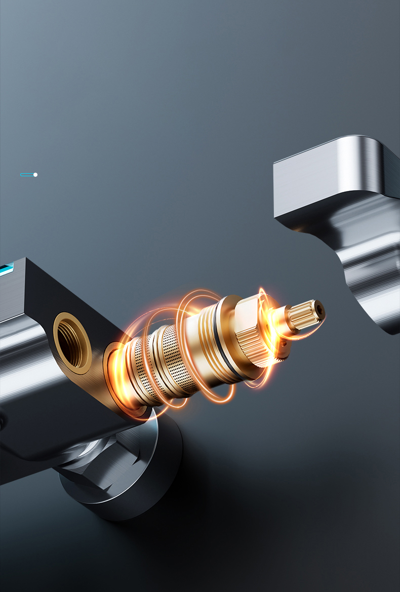 Luxury LED Thermostatic Shower System with Storage Shelf and Square Showerhead