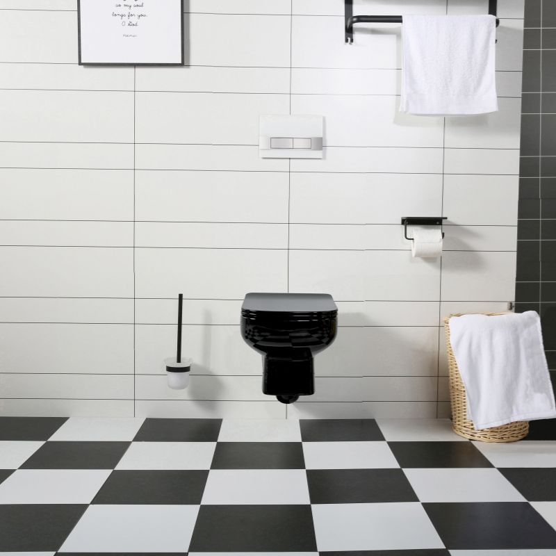 Modern Black Wall-Hung Toilet - Model 2311DB
