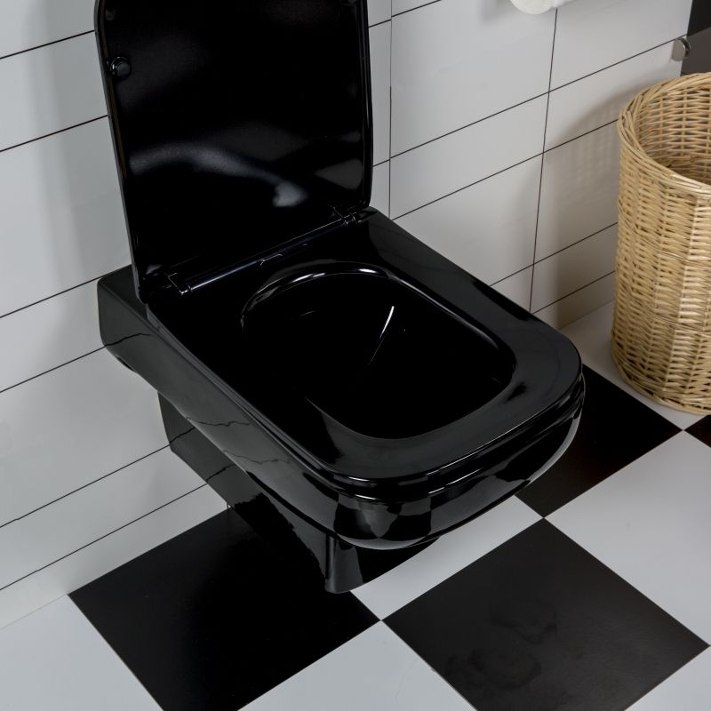 Modern Black Wall-Hung Toilet - Model 2311DB