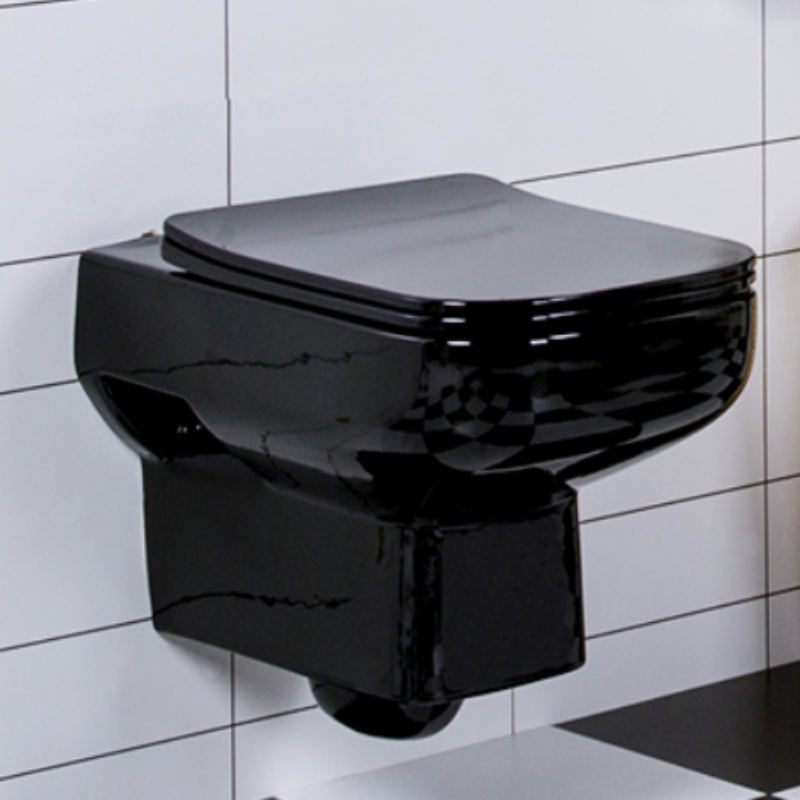 BF2311D-B Black Rimless Wall-Hung Ceramic Toilet