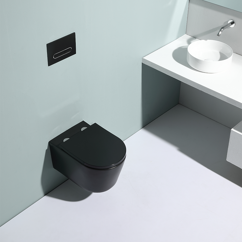 Rimless Wall Hung Toilet BF2366C-Matt Gravity Flushing Ceramic WC with Soft Close Seat