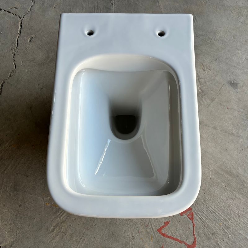 Modern Wall-Mounted Square Ceramic Toilet with Concealed Tank and Dual-Flush - Model BF2370D