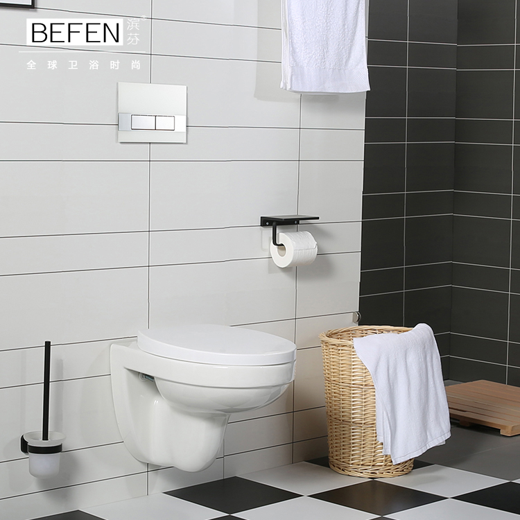BF2405 White Ceramic Wall-Hung Toilet with Cyclone Flushing and Soft Close UF Seat