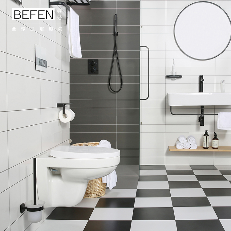 BF2405 White Ceramic Wall-Hung Toilet with Cyclone Flushing and Soft Close UF Seat