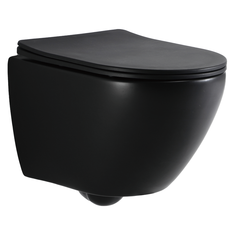 BF2418DB Matte Black Vortex Wall Hung Toilet with Soft Close UF Seat