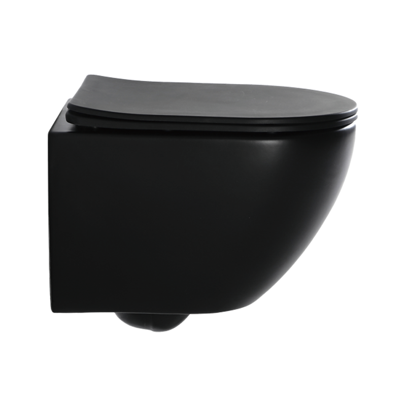 BF2418DB Matte Black Vortex Wall Hung Toilet with Soft Close UF Seat