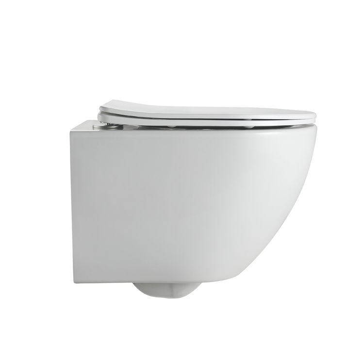 BF2418 Modern Wall-Hung Ceramic Toilet 3/4.5L Washdown Glossy White with UF Seat & Nano Coating