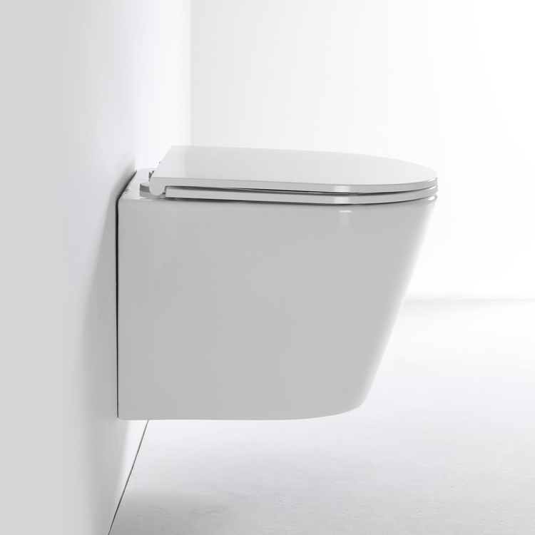 Minimalist Wall Hung Toilet with Concealed Tank – Modern Silent Dual Flush Design