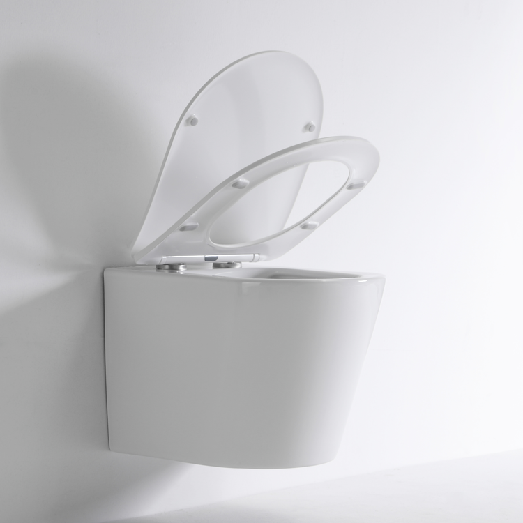 BF2422 Rimless Wall-Hung Ceramic Toilet with Washdown Flush, 3/6L, Soft Close UF Cover