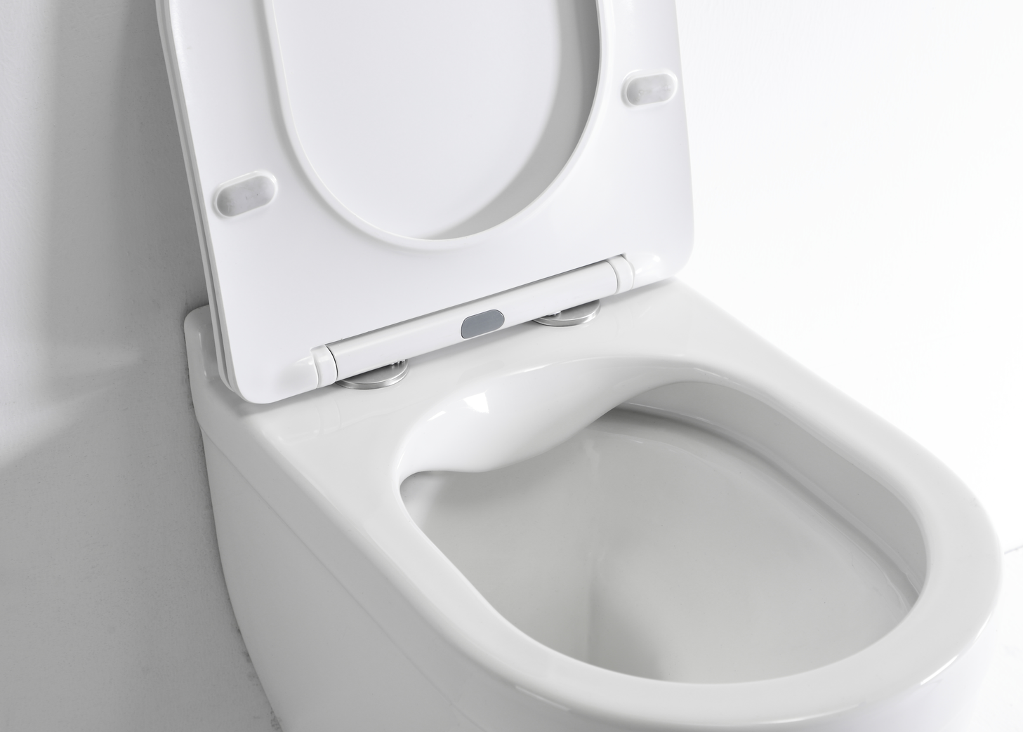 2442D Modern Wall Hung Toilet Ceramic Rimless Floating WC with Soft Close Seat