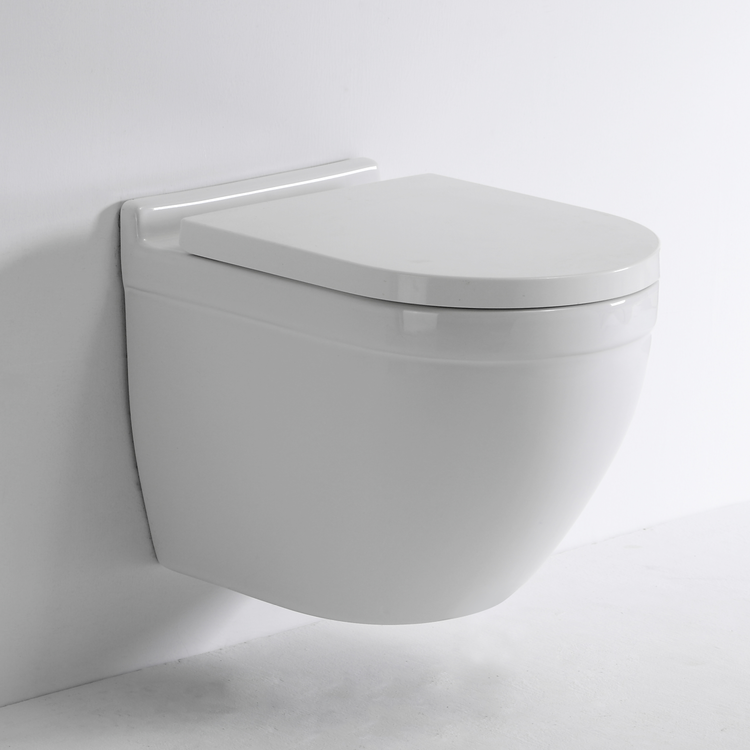 BF2442 Rimless Wall Hung Toilet 530×360×350mm Glossy White Ceramic 3/6L