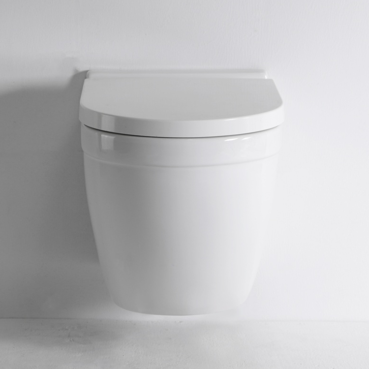 BF2442 Rimless Wall Hung Toilet 530×360×350mm Glossy White Ceramic 3/6L