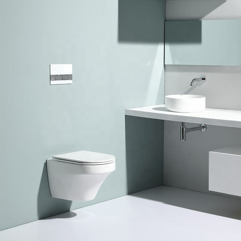 Modern Wall Hung Toilet BF2462E Ceramic Vortex Flush WC Soft Close Seat