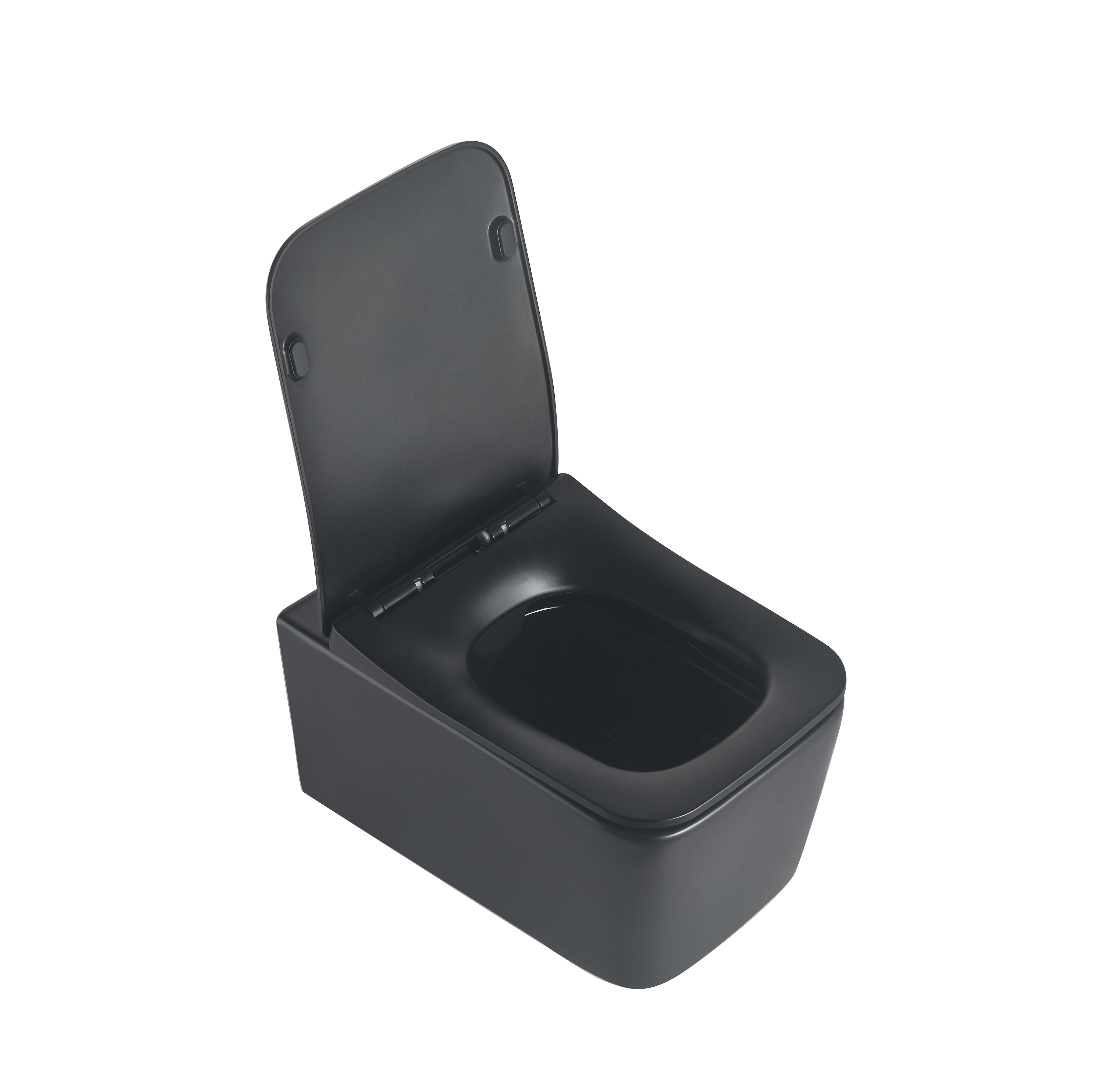 WC Sospeso Nero Opaco 2467DB-MATT - Design Moderno, Senza Brida, Risciacquo Silenzioso