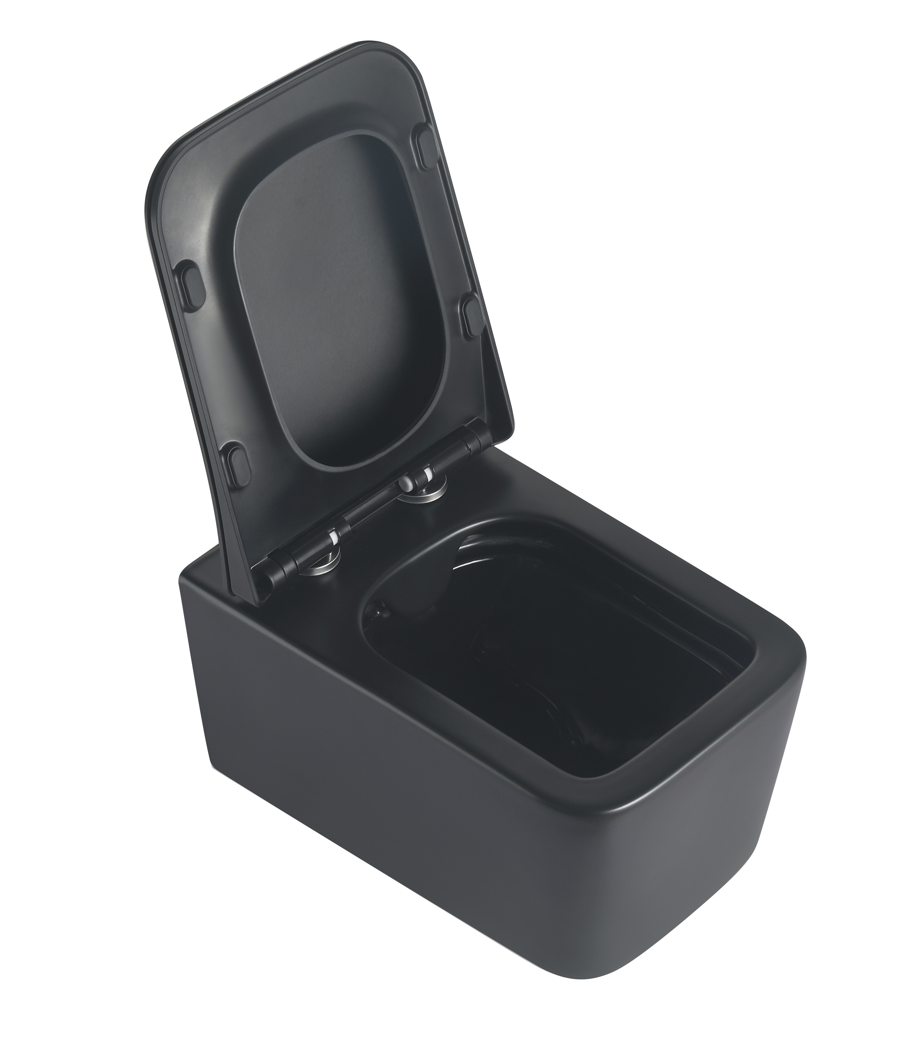 WC Sospeso Nero Opaco 2467DB-MATT - Design Moderno, Senza Brida, Risciacquo Silenzioso