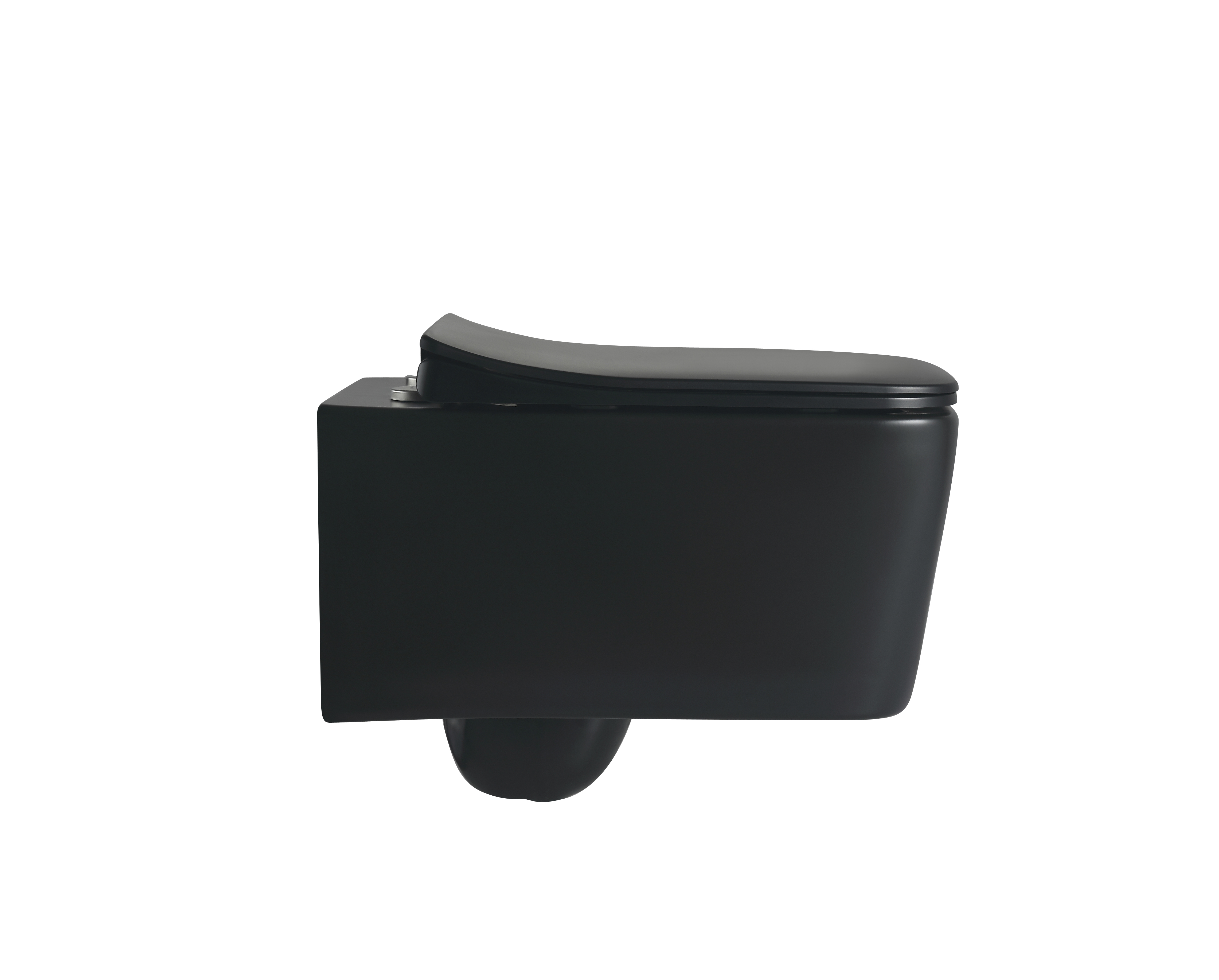Matte Black Wall Hung Toilet – Rectangular Design with Soft-Close Seat & Space-Saving Installation