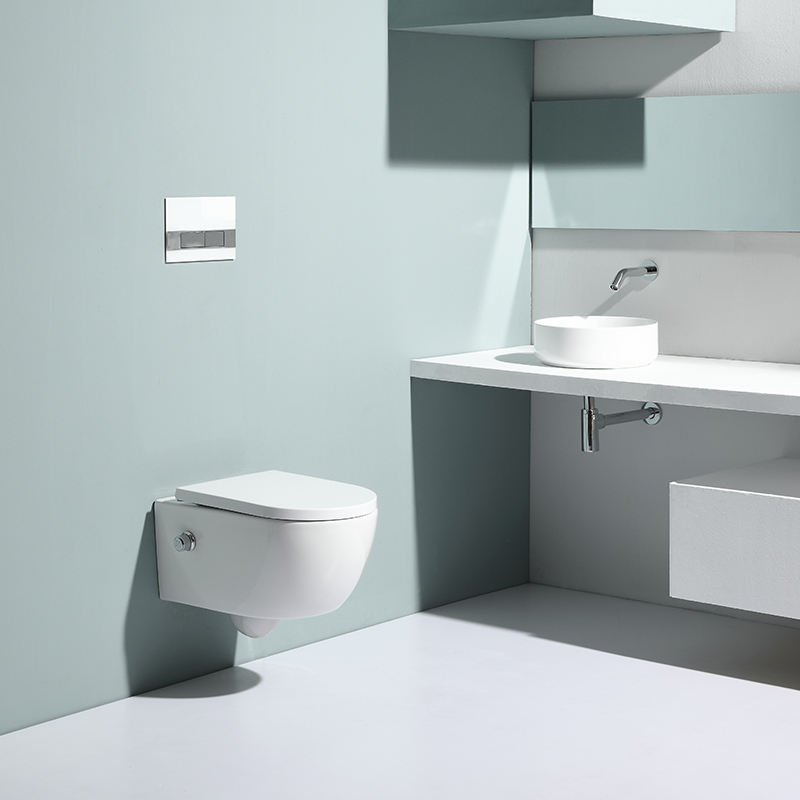 Modern Rimless Wall-Hung Toilet Ceramic Bathroom WC
