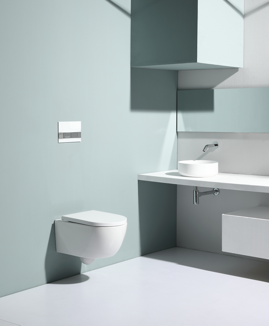 2468D Rimless Wall Hung Toilet – Modern Dual Flush 3/6L, Space-Saving Hygienic WC
