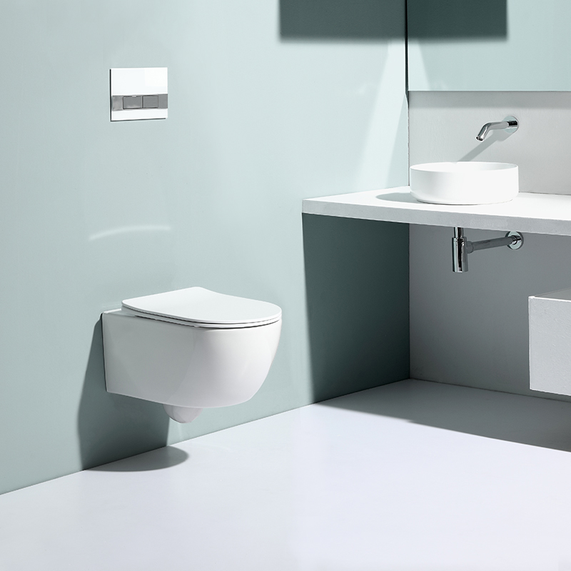2468D Rimless Wall Hung Toilet – Modern Dual Flush 3/6L, Space-Saving Hygienic WC