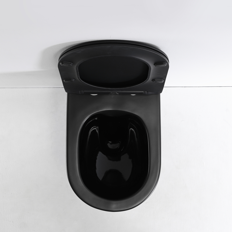 Model 2468 Matte Black Wall Hung Toilet – Modern Floating Ceramic WC