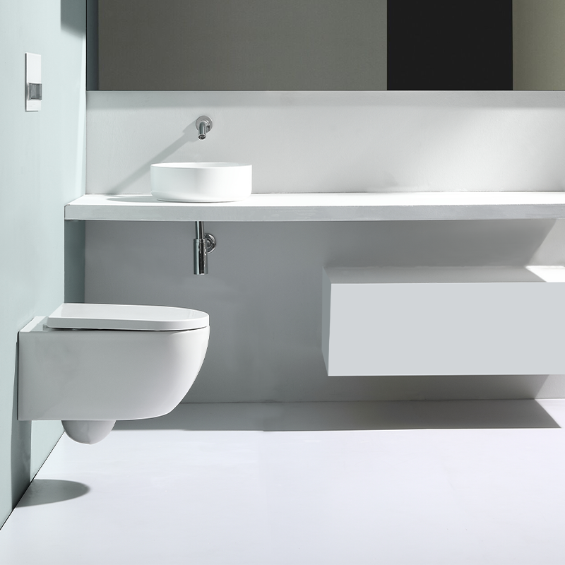 BF2468 Rimless Wall Hung Toilet 540×360×350mm 3/6L Washdown Ceramic WC with Nano Coating