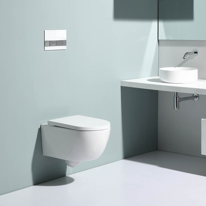 BF2468 Rimless Wall Hung Toilet 540×360×350mm 3/6L Washdown Ceramic WC with Nano Coating