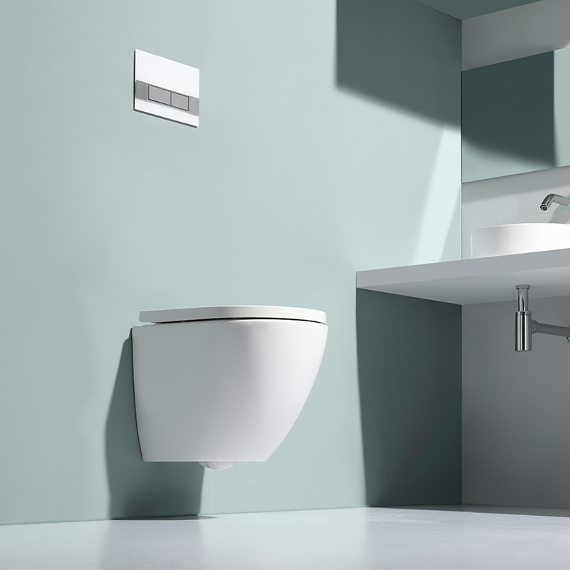 BF2469 Wall-Hung Rimless Toilet 530×360×400mm Washdown Ceramic WC
