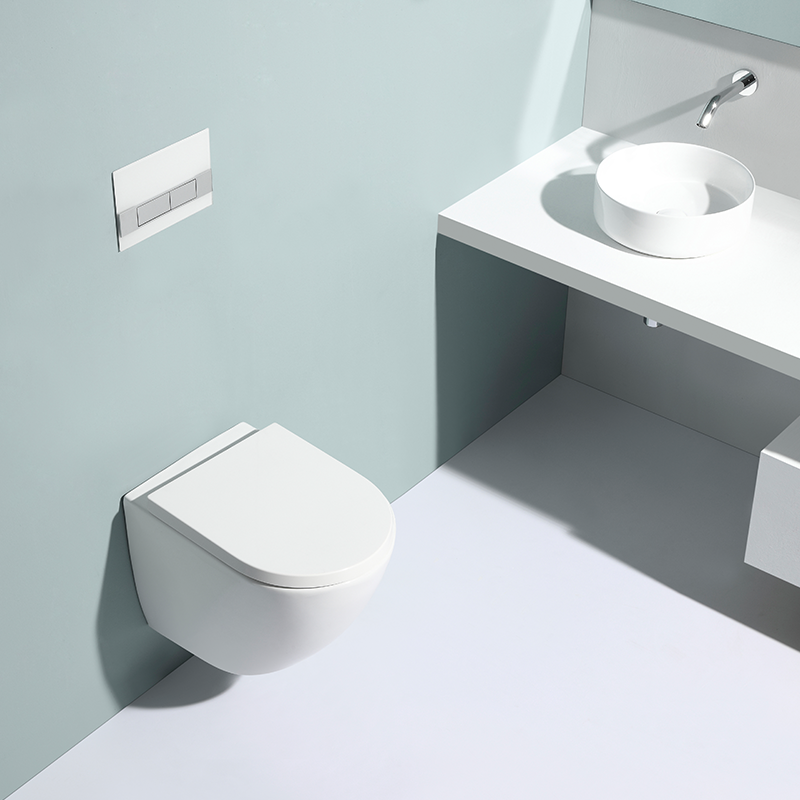 BF2469 Wall-Hung Rimless Toilet 530×360×400mm Washdown Ceramic WC