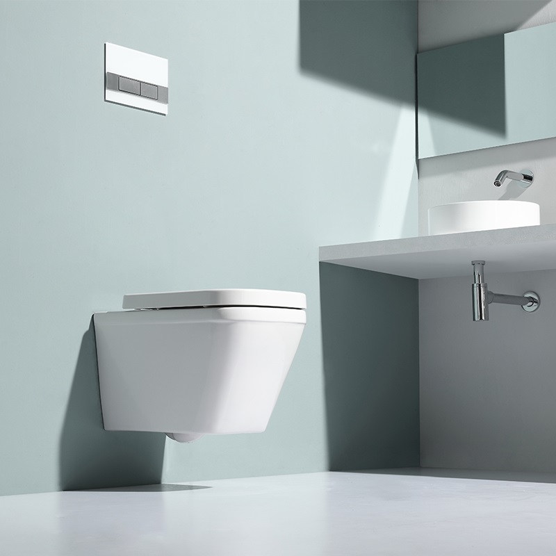 BF2472 Rimless Wall Hung Toilet – Modern Ceramic Wall Mounted WC with Soft Close UF Seat