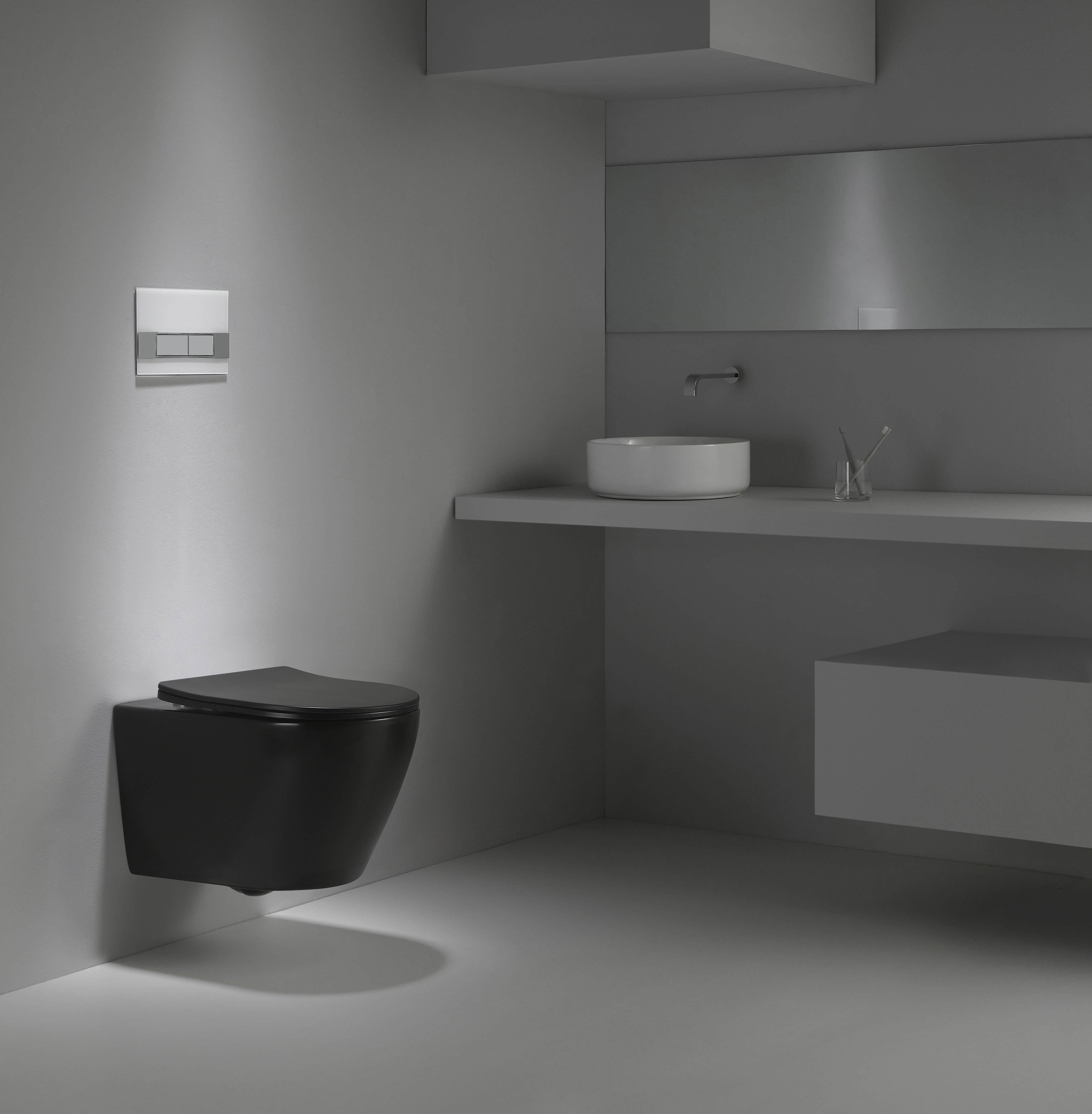 2476DB-MATT Toilette Suspendue Sans Bride Noire Mate – Design Moderne & Épuré