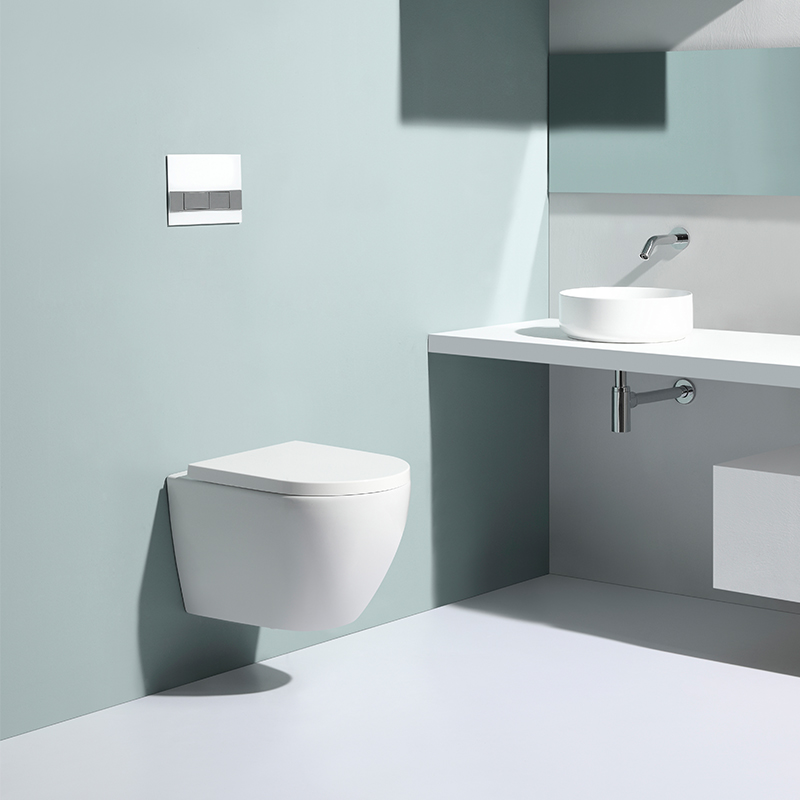 Modern Rimless Wall-Hung Toilet with Soft Close UF Seat