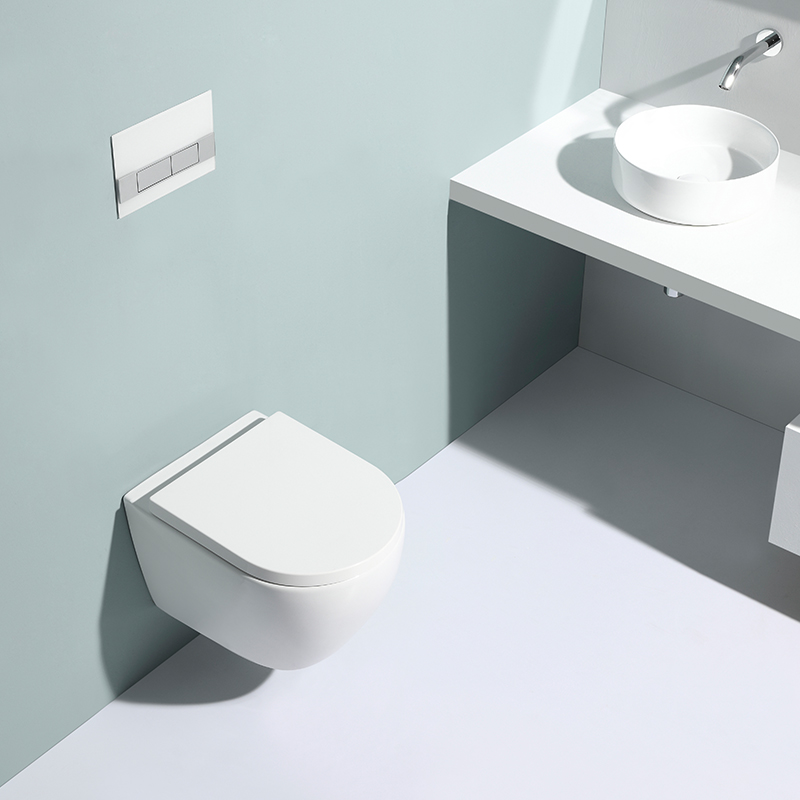 Modern Rimless Wall-Hung Toilet with Soft Close UF Seat