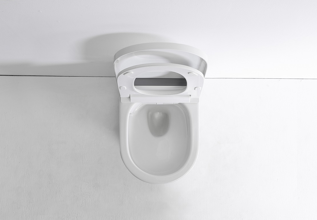 BF2499 Smart Wall Hung Toilet Glossy White Ceramic Intelligent WC with Remote Control