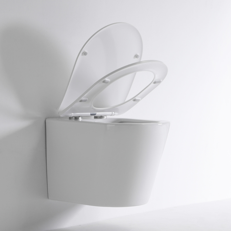 Modern Rimless Wall Hung Toilet Ceramic WC Dual Flush 520x355x365mm Bathroom