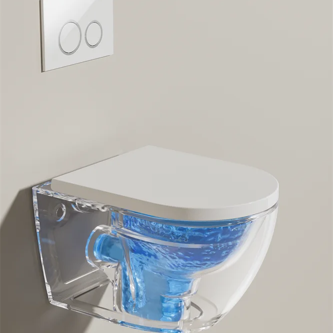 Modern Rimless Wall Hung Toilet Ceramic Bathroom WC with Soft Close UF Cover BF2416