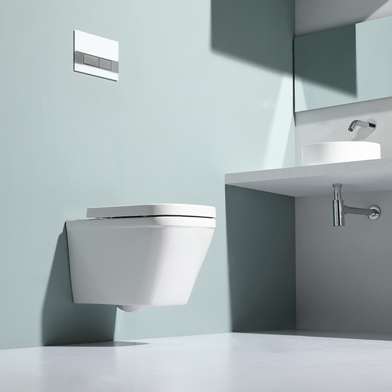 Sleek Wall-Hung Toilet with Washdown Flushing