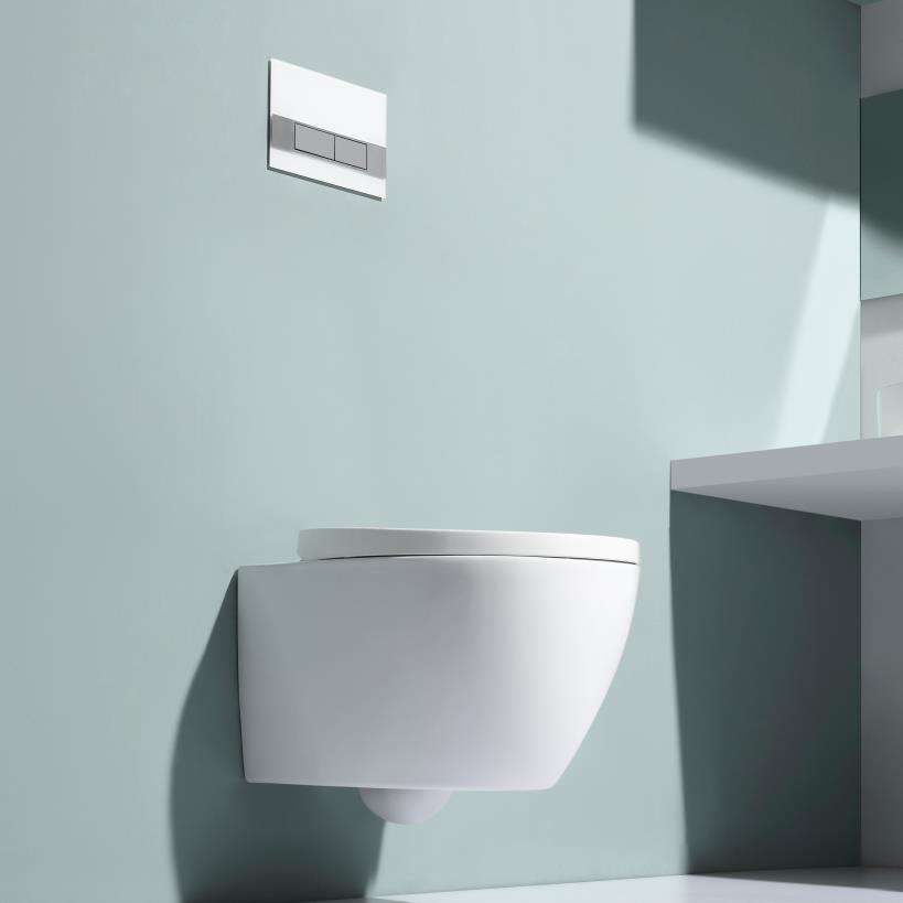 BF2375 Wall-Hung Ceramic Toilet with Cyclone Dual Flush and Slim Soft-Close UF Seat