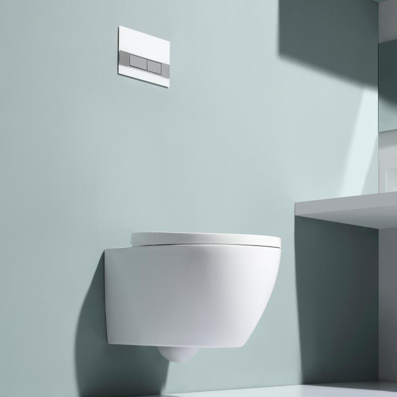 Modern Ceramic Wall Hung Toilet BF2375 Concealed Tank Dual Flush Bathroom WC