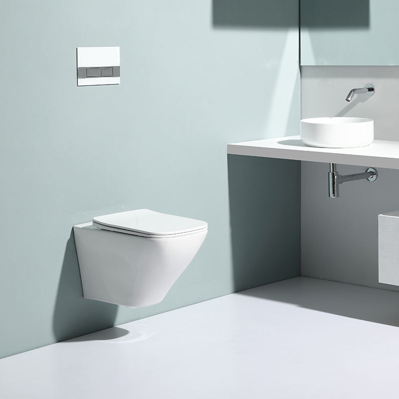 Rimless Wall Hung Toilet BF 2473D – Modern Ceramic Wall Mounted WC with Nano Coating