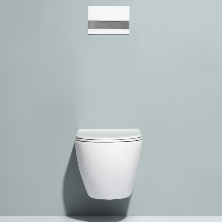 BF2379 Compact Wall-Hung Ceramic Toilet Washdown Flush and Soft-Close UF Seat