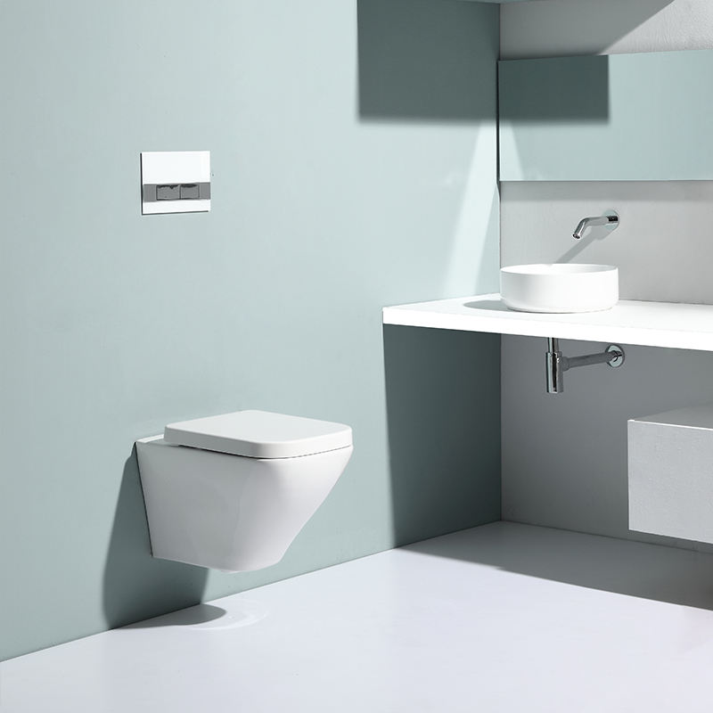 BF2473 White Ceramic Wall-Hung Toilet with Washdown Flushing and Soft Close UF Seat