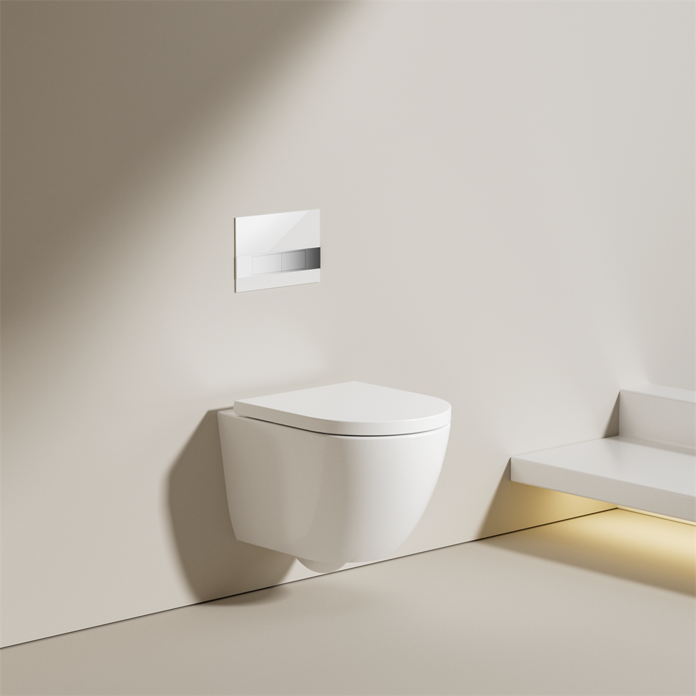 BF2478 Rimless Wall-Hung Ceramic Toilet with UF Seat, 3/6L Washdown Flush