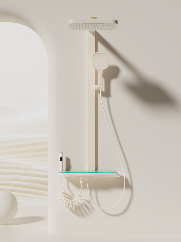 BF9061 Wall Hung Shower System Matte Black Milky White Copper ABS Bathroom Shower